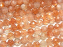 High Quality!  Sunstone AA++ Faceted Round 4mm  1strand beads (aprx.15inch/36cm)
