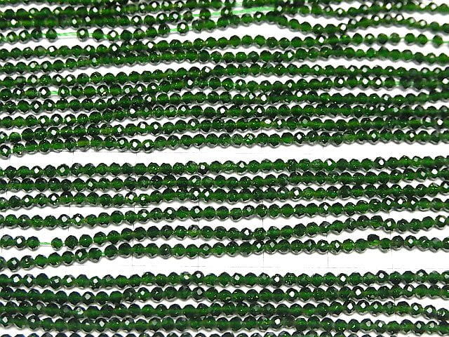[Video] High Quality! Green Goldstone Faceted Round 2mm 1strand beads (aprx.15inch / 37cm)