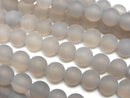 [Video] Frost Gray Onyx Round 6mm 1strand beads (aprx.14inch/35cm)