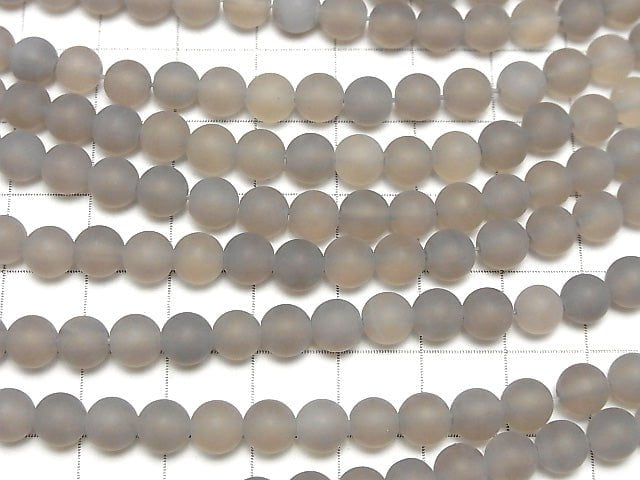 [Video] Frost Gray Onyx Round 6mm 1strand beads (aprx.14inch/35cm)
