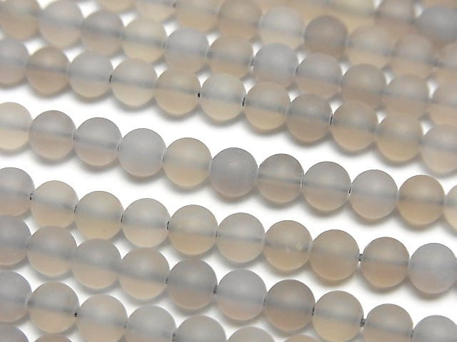 [Video] Frost Gray Onyx Round 4mm 1strand beads (aprx.14inch/36cm)