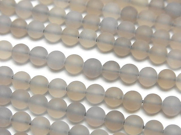 [Video] Frost Gray Onyx Round 4mm 1strand beads (aprx.14inch/36cm)