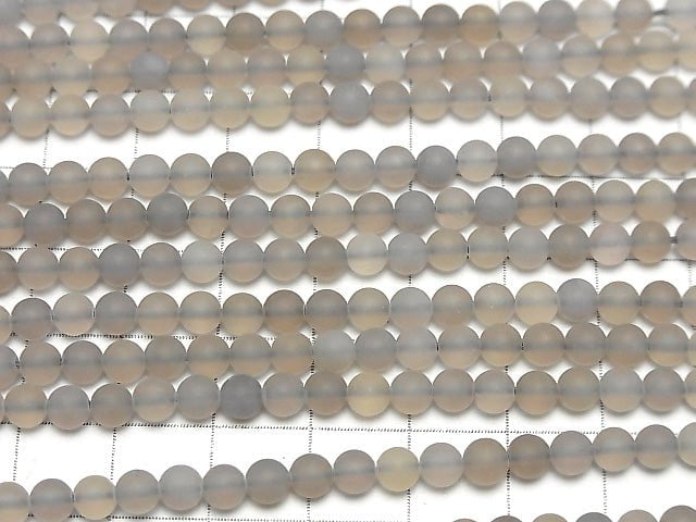 [Video] Frost Gray Onyx Round 4mm 1strand beads (aprx.14inch/36cm)