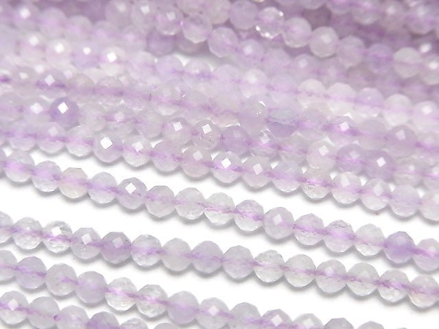 High Quality! Lavender Amethyst AA+ Faceted Round 3mm 1strand beads (aprx.15inch / 37cm)