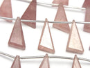[Video] High Quality Pink Epidote AAA Flat Triangle 18x10mm 1strand (9pcs)