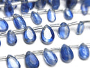 [Video]High Quality Kyanite AA++ Faceted Pear Shape [Medium Color] 1strand beads (aprx.6inch/16cm)