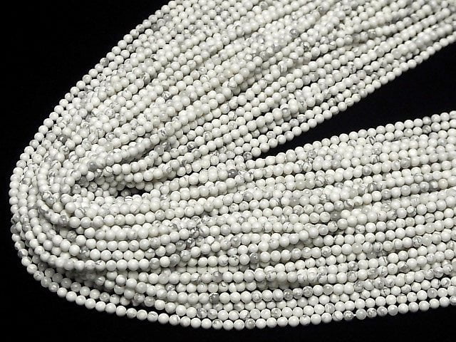 1strand $4.79! Howlite Magnesite  Round 3mm 1strand beads (aprx.15inch/38cm)