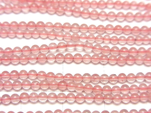 Cherry Quartz Glass  Round 2mm 1strand beads (aprx.15inch/38cm)