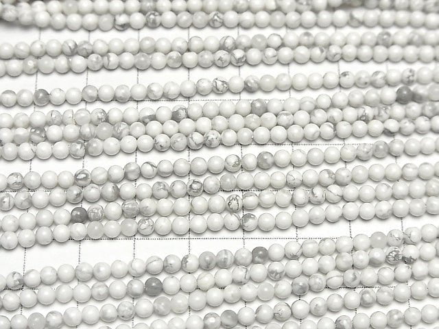 1strand $4.79! Howlite Magnesite  Round 3mm 1strand beads (aprx.15inch/38cm)