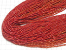 [Video] High Quality! Red Coral (Dyed) Faceted Round 3mm 1strand beads (aprx.15inch / 38cm)