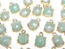 [Video]Amazonite AA++ Bezel Setting Freeform Rose Cut 18KGP 3pcs