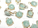 [Video]Amazonite AA++ Bezel Setting Freeform Rose Cut 18KGP 3pcs