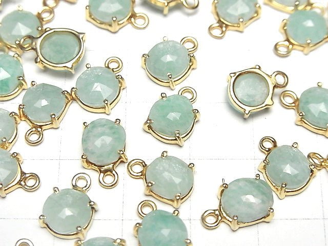 [Video]Amazonite AA++ Bezel Setting Freeform Rose Cut 18KGP 3pcs