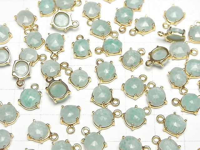 [Video]Amazonite AA++ Bezel Setting Freeform Rose Cut 18KGP 3pcs