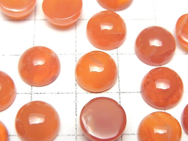 [Video] High Quality Carnelian AAA Round Cabochon 10x10mm 4pcs
