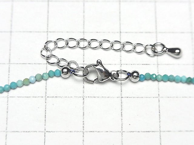 [Video]High Quality! Turquoise AA+ Faceted Round 2mm Necklace
