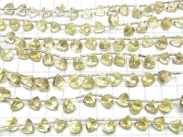 [Video] High Quality Lemon Quartz AAA- 3D Triangle Cut 8x8x8mm half or 1strand (18pcs)