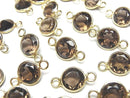 High Quality Smoky Quartz AAA Bezel Setting Coin Faceted 9x9mm [Both Side ] 18KGP 5pcs $9.79!