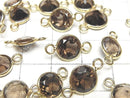 High Quality Smoky Quartz AAA Bezel Setting Coin Faceted 9x9mm [Both Side ] 18KGP 5pcs $9.79!