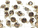 High Quality Smoky Quartz AAA Bezel Setting Coin Faceted 9x9mm [Both Side ] 18KGP 5pcs $9.79!