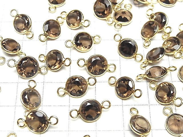 High Quality Smoky Quartz AAA Bezel Setting Coin Faceted 9x9mm [Both Side ] 18KGP 5pcs $9.79!
