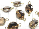 High Quality Smoky Quartz AAA Bezel Setting Coin Faceted 12x12mm [Both Side ] 18KGP 3pcs $9.79!