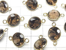 High Quality Smoky Quartz AAA Bezel Setting Coin Faceted 12x12mm [Both Side ] 18KGP 3pcs $9.79!