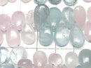 [Video]High Quality Morganite &Aquamarine AA++ Pear shape (Smooth) 1strand beads (aprx.7inch/17cm)