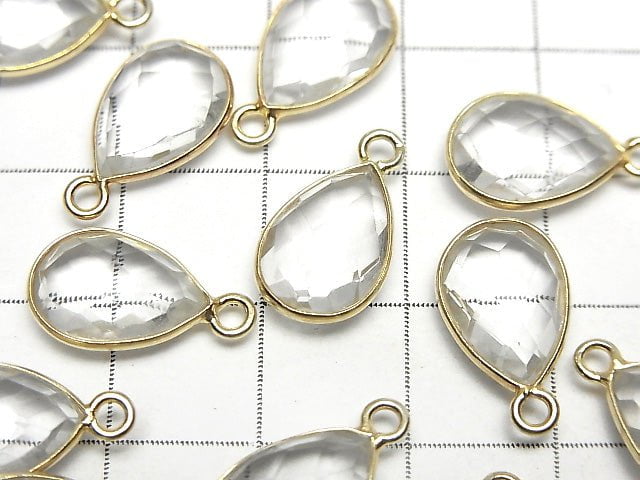 [Video]High Quality Crystal AAA Bezel Setting Faceted Pear Shape 13x9mm 18KGP 2pcs