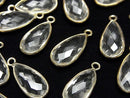 [Video]High Quality Crystal AAA Bezel Setting Faceted Pear Shape 17x9mm 18KGP 2pcs