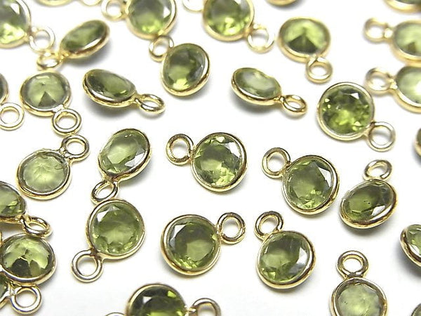 [Video] High Quality Peridot AAA Bezel Setting Coin Faceted 6x6mm 18KGP 5pcs $12.99!
