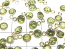 [Video] High Quality Peridot AAA Bezel Setting Coin Faceted 5.5x5.5mm 18KGP 5pcs $12.99!