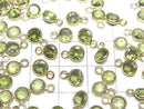 [Video] High Quality Peridot AAA Bezel Setting Coin Faceted 5.5x5.5mm 18KGP 5pcs $12.99!
