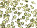 [Video] High Quality Peridot AAA Bezel Setting Coin Faceted 5.5x5.5mm 18KGP 5pcs $12.99!