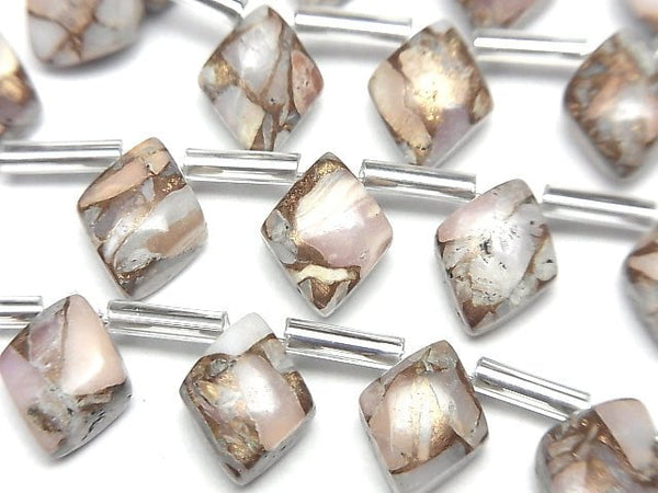 [Video]Copper Pink Opal AAA Diamond 10x8mm 1strand (8pcs )