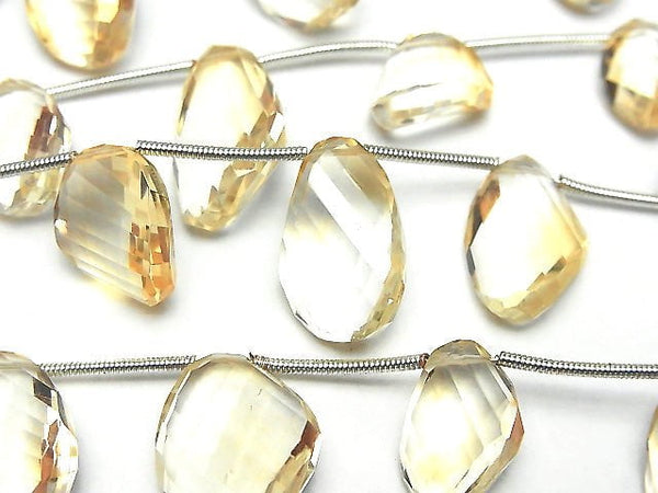 [Video] High Quality Citrine AAA Oval-Nugget Faceted Twist 1strand (8pcs)