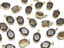 [Video] High Quality Smoky Quartz AAA Oval Faceted Pendant 16x12mm 18KGP 1pc