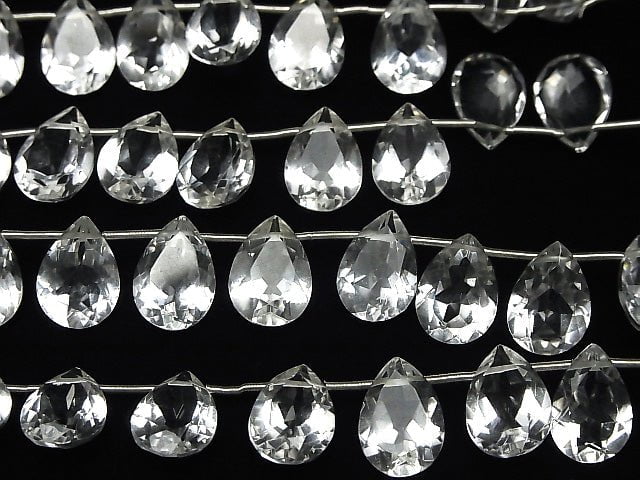 [Video] High Quality Crystal AAA Pear shape Faceted 14x10mm half or 1strand (8pcs ).
