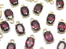 [Video]High Quality Rhodolite Garnet AAA Bezel Setting Oval Faceted 7x5mm 18KGP 2pcs