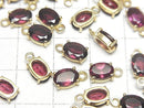 [Video]High Quality Rhodolite Garnet AAA Bezel Setting Oval Faceted 7x5mm 18KGP 2pcs