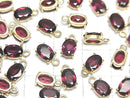 [Video]High Quality Rhodolite Garnet AAA Bezel Setting Oval Faceted 7x5mm 18KGP 2pcs