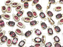 [Video]High Quality Rhodolite Garnet AAA Bezel Setting Oval Faceted 7x5mm 18KGP 2pcs