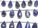 [Video]High Quality Lapislazuli AA++ Drop Faceted Briolette half or 1strand beads (aprx.6inch/16cm)