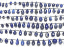 [Video]High Quality Lapislazuli AA++ Drop Faceted Briolette half or 1strand beads (aprx.6inch/16cm)