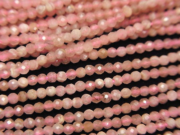 [Video] High Quality! Argentina Rhodochrosite AA+ Faceted Round 2mm 1strand beads (aprx.15inch / 38cm)