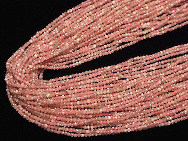 [Video] High Quality! Argentina Rhodochrosite AA+ Faceted Round 2mm 1strand beads (aprx.15inch / 38cm)