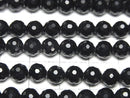 High Quality!  Onyx AAA 128Faceted Round 6mm 1strand beads (aprx.15inch/37cm)