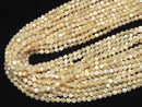 High Quality! Mother of Pearl MOP Beige Faceted Round 4mm 1strand beads (aprx.15inch/38cm)