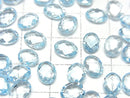[Video] High Quality Sky Blue Topaz AAA Undrilled Faceted Oval 8x6x4mm 5 pcs