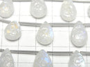 [Video] High Quality Rainbow Moonstone AAA- Carved Pear shape 1strand (5pcs)